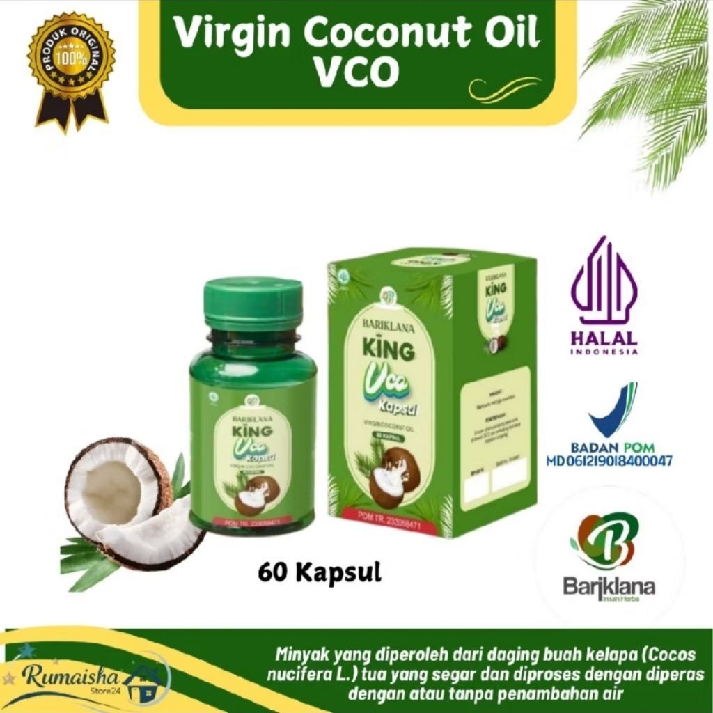 Bariklana King Vco Kapsul Virgin Coconut Oil VCO 60 Kapsul Halal Indonesia