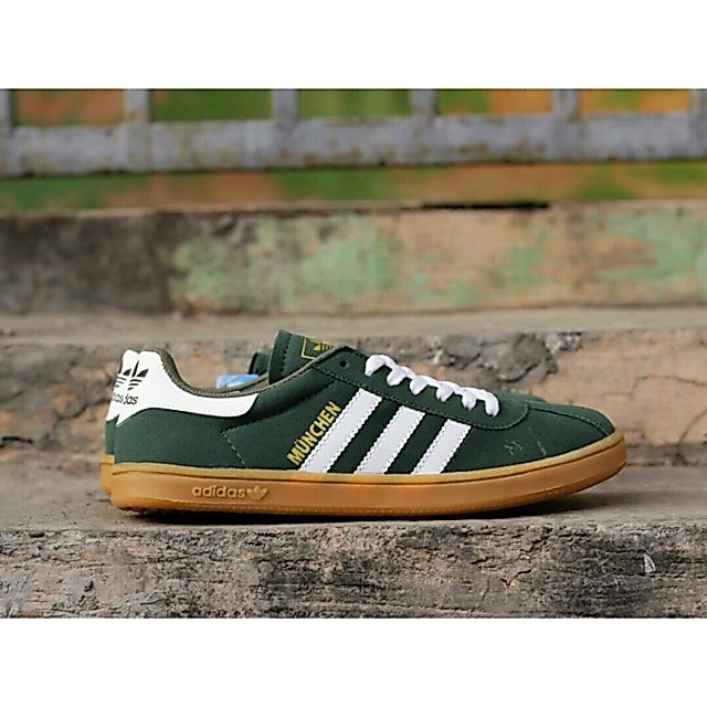 PROMO Adidas Munchen Hijau List Putih Premium Murah