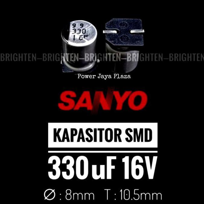 KAPASITOR 330UF16V 330UF 16V SOLID SMD ORIGINAL SANYO PJP79