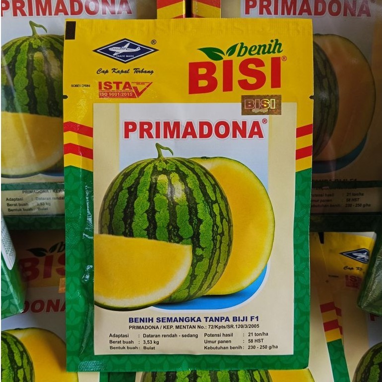 BENIH SEMANGKA PRIMADONA 20 GRAM BULAT KUNING TANPA BIJI - CAP KAPAL TERBANG