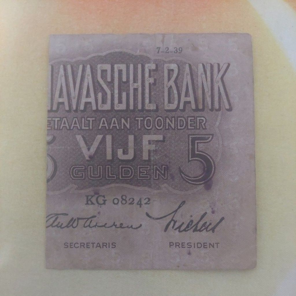 senering 5 gulden belanda. asli. korban syafruddin.