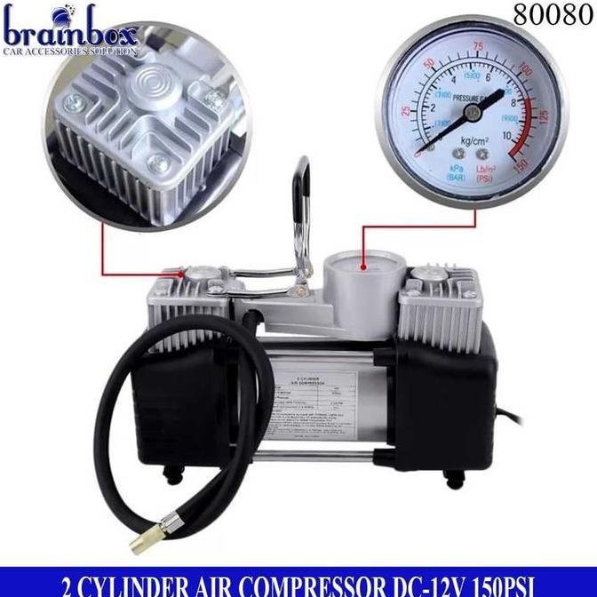 Kompresor Angin 2 Silinder Pompa Angin Mini Heavy Duty Air Compressor GBR