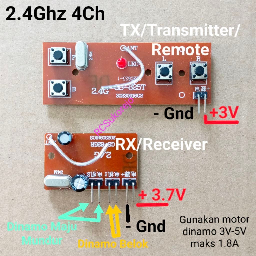 PCB TX RX RC QD 2.4Ghz 4Ch