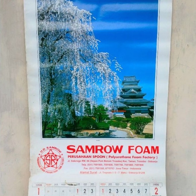 Kalender Jadul Tahun 1998