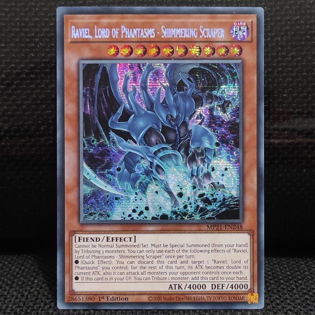 Kartu Yugioh TCG Raviel, Lord of Phantasms - Shimmering Scraper Secret Rare SE ORI MP21 NM