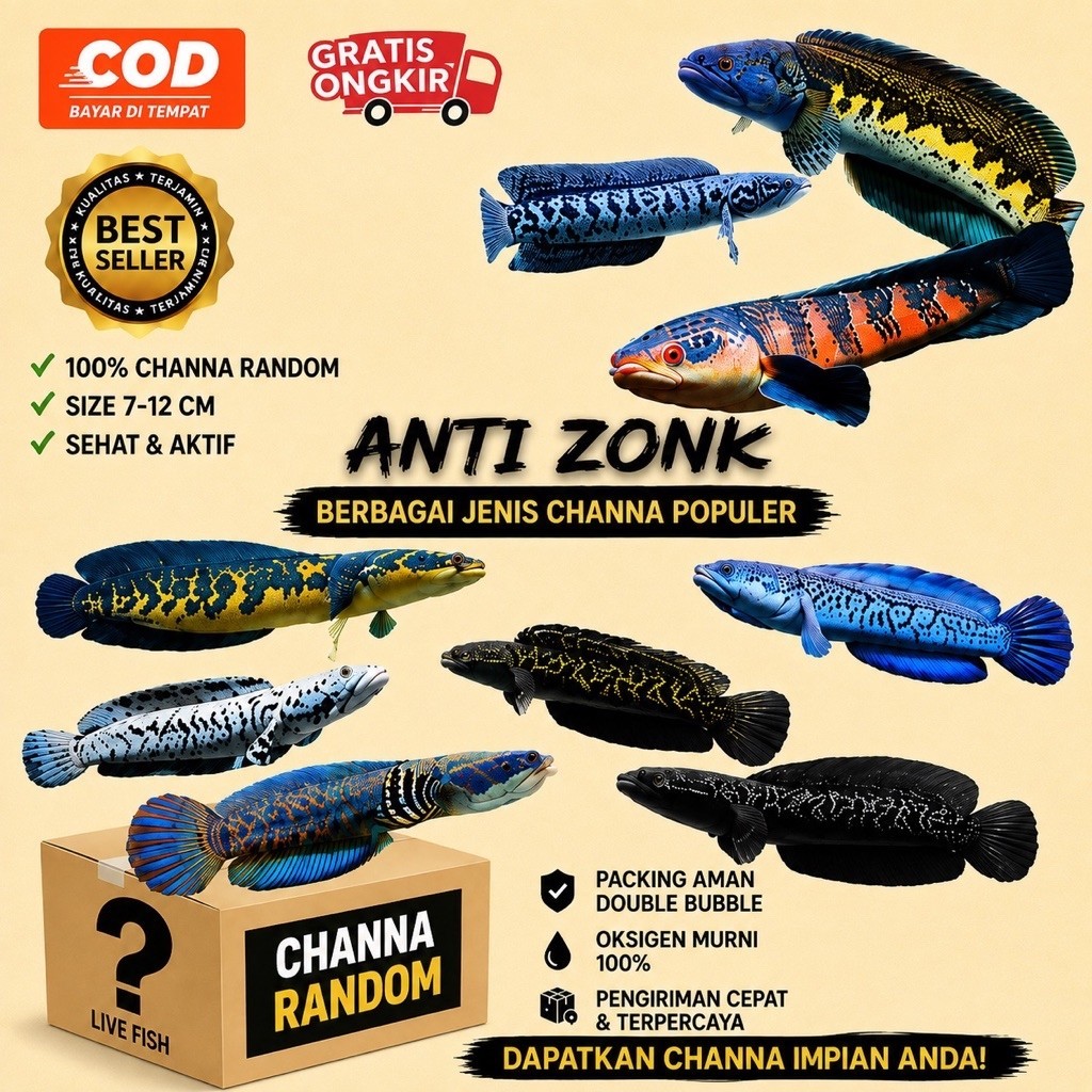 Box Channa Random Free Stiker + Pelet