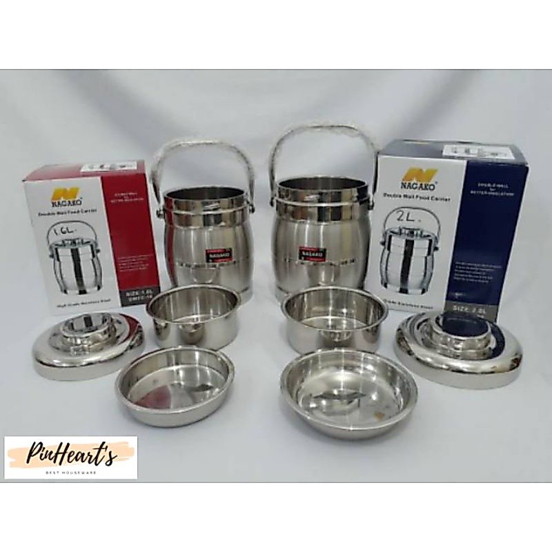 RANTANG TUNGGAL STAINLESS STEEL NAGAKO KEEP WARM TAHAN PANAS / RANTANG SOUP TAHAN PANAS DOUBLE LAYER