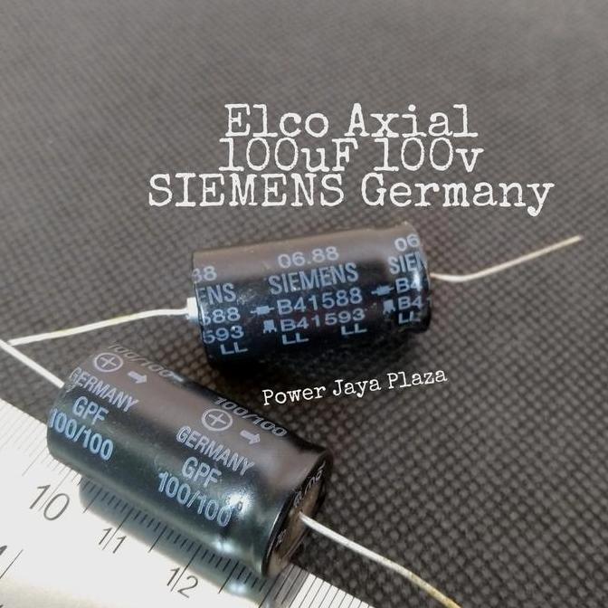 100UF 100V ELCO AXIAL SIEMENS GERMANY PJP79
