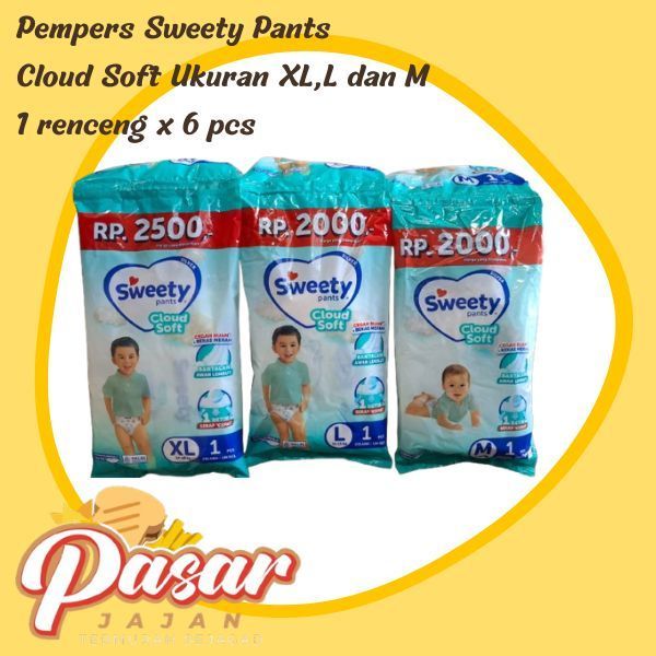 Sweety Pants Cloud Soft Renteng isi 6 sachet Ukuran M,L,XL
