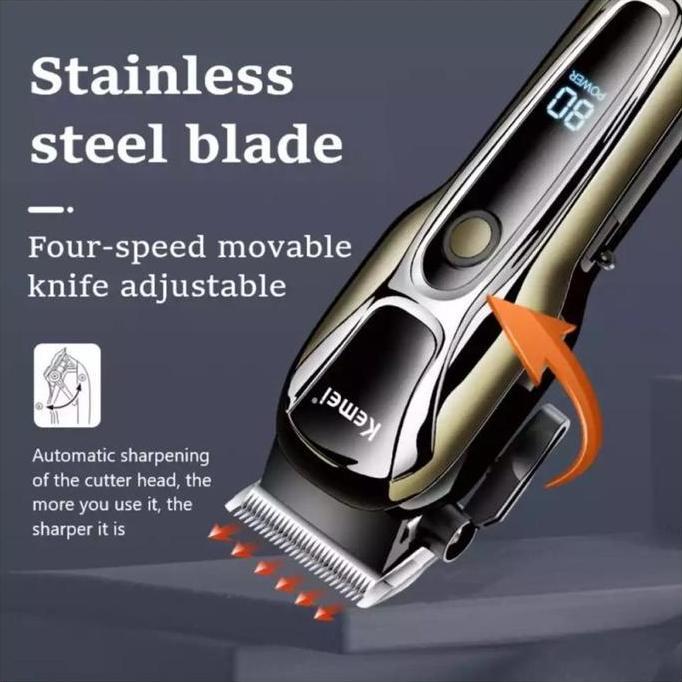 Kemei Pg1990 Alat Cukur Listrik Kemei Pg1990 Cordless Usb Cable Km-Pg1990 Rechargeable Hair Clipper 