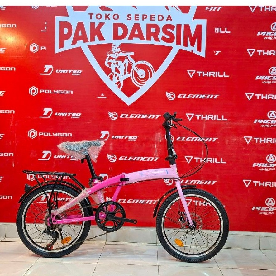 kirim instan sepeda lipat new phoenix 20 inc rem cakram 7 Speed pengiriman instan