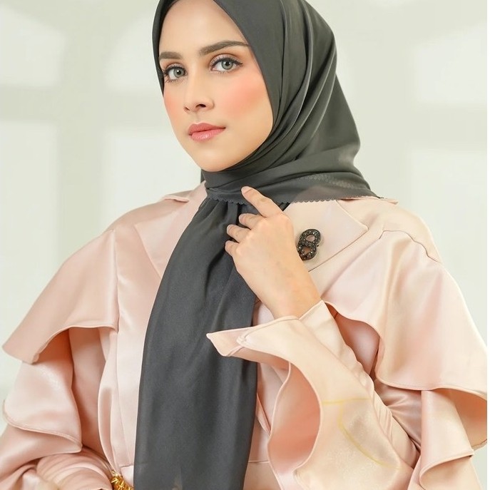 Napocut Jilbab Paris Jepang Polos Gray