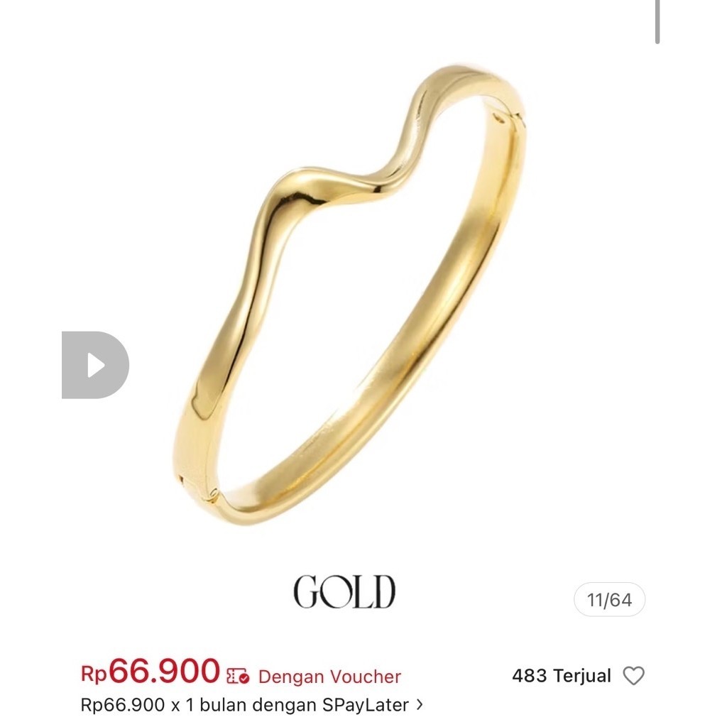 Trendika Bangle Wanita Solid Bergelombang T1024