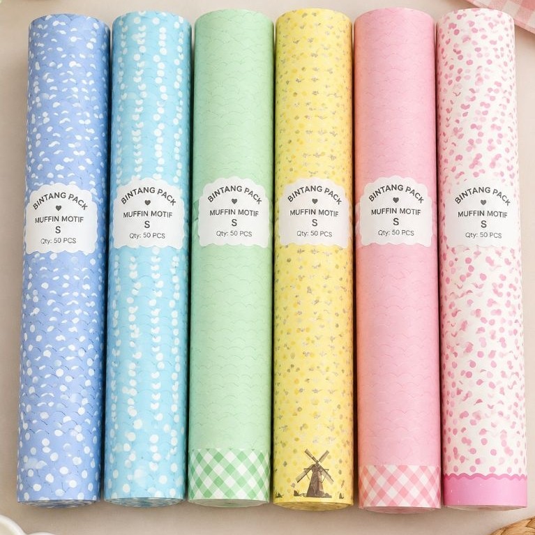 Bintang Pack Muffin Motif S 50 Pcs | Paper Cup Muffin & Cupcake Motif