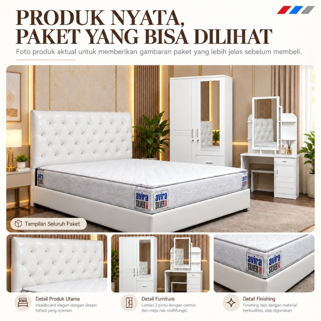 Set Kamar Tidur Divan Springbed Lemari Meja Rias Termurah Tegal Brebes Cirebon Indramayu Kuningan Ba