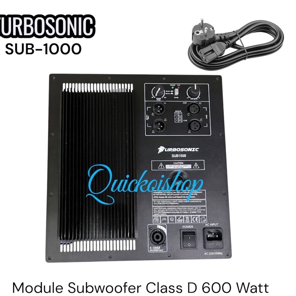 TURBOSONIC Sub1000 Kit Power Aktif Subwofer 600W Class D Baru Bass Reflex