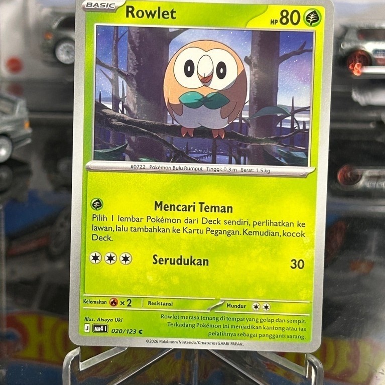Kartu TCG Pokemon Rowlet Original
