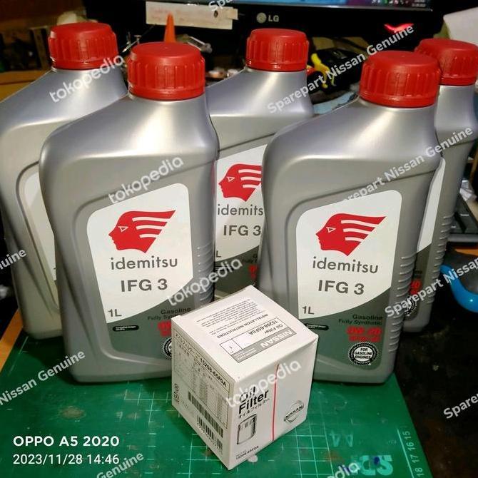HYAHALAH 0w-20 Idemitsu Paket Oli 5 liter + filter oli Nissan