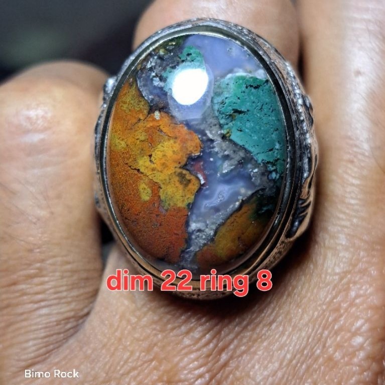 natural batu akik cincin pancawarna Klawing unik antik
