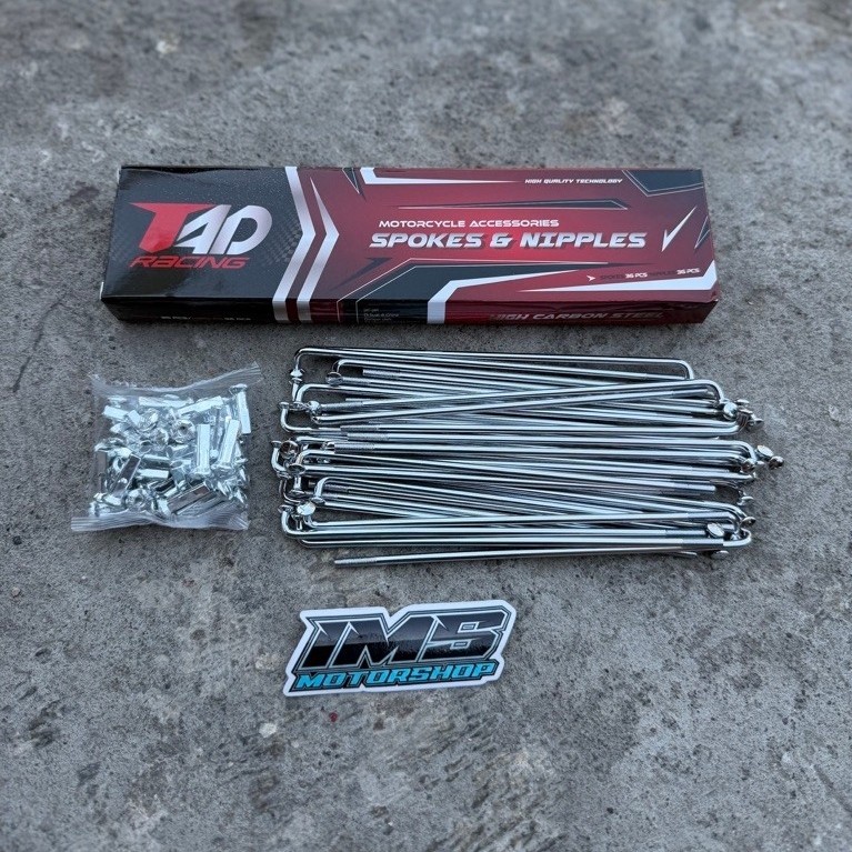 Ruji TAD Crome Universal Ukuran 130 154 157 164 172 184 Spokes & Nipples Untuk Semua Motor