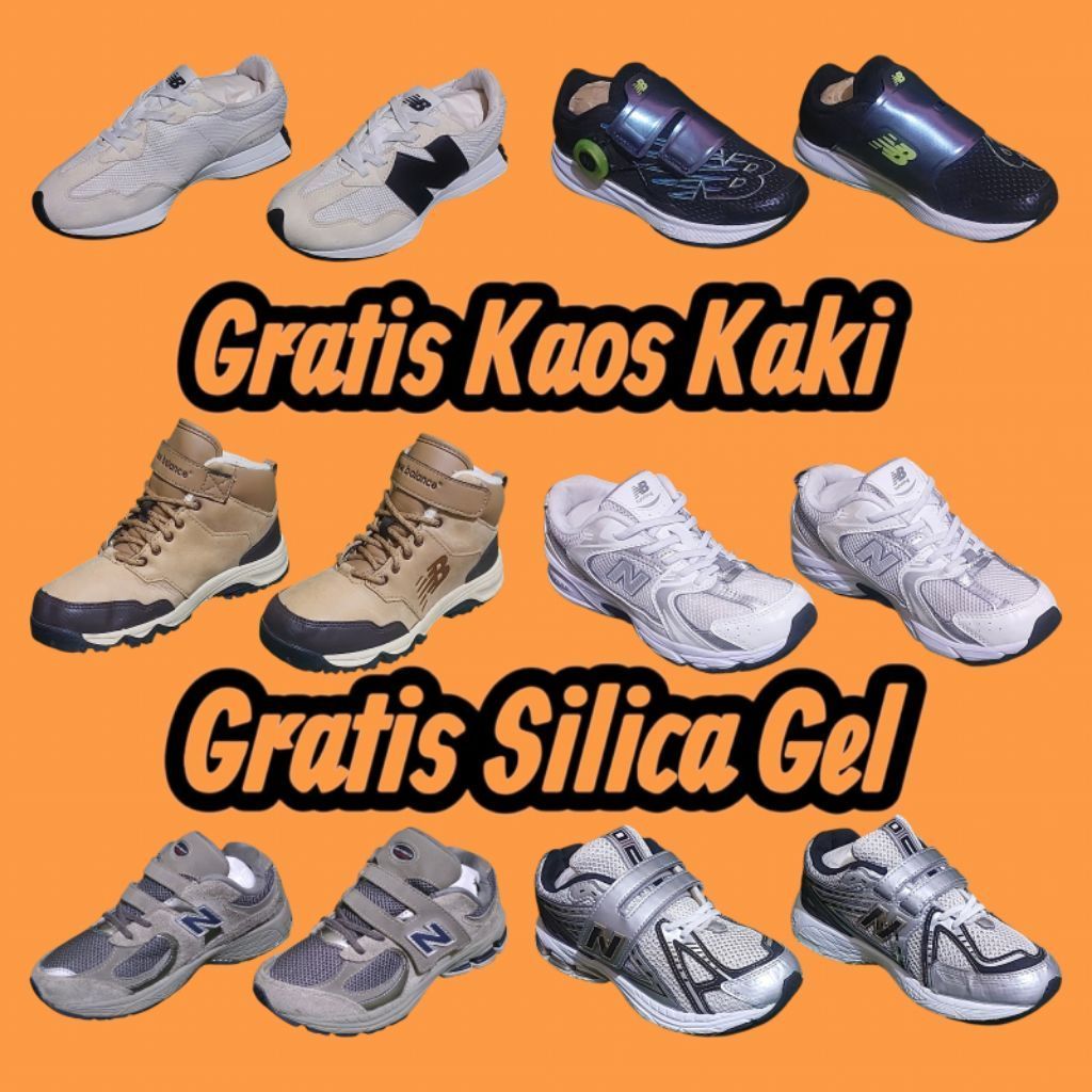 Sepatu Sneakers Original NB Anak Casual Running Push Bike Preloved