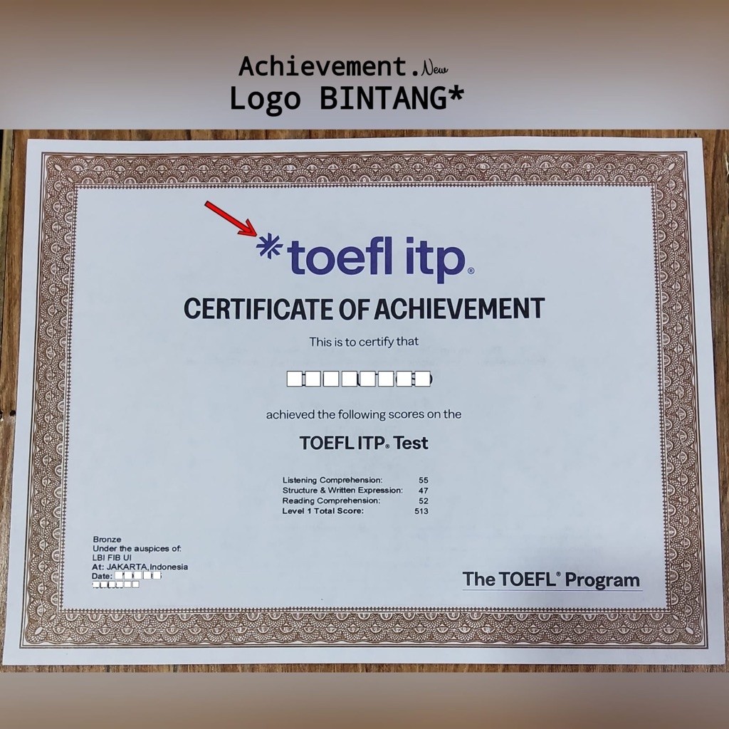 LOGO BINTANG BIMBINGAN TOEFL ITP ETS TERBAIK TOEFL ITP ETS ACHIEVMEN