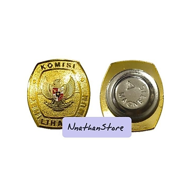 Emblem Pin Logo KPU Garuda Logam Magnet Kuningan