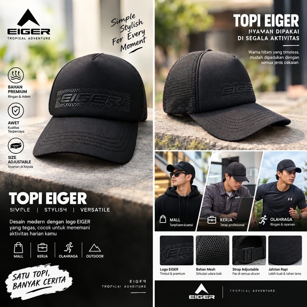 preloved topi eiger original 100%