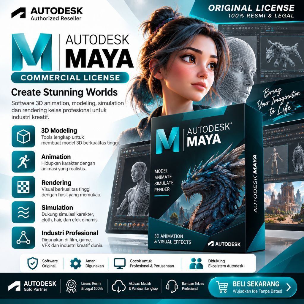 Autodesk Maya – Commercial License | Original & Bergaransi