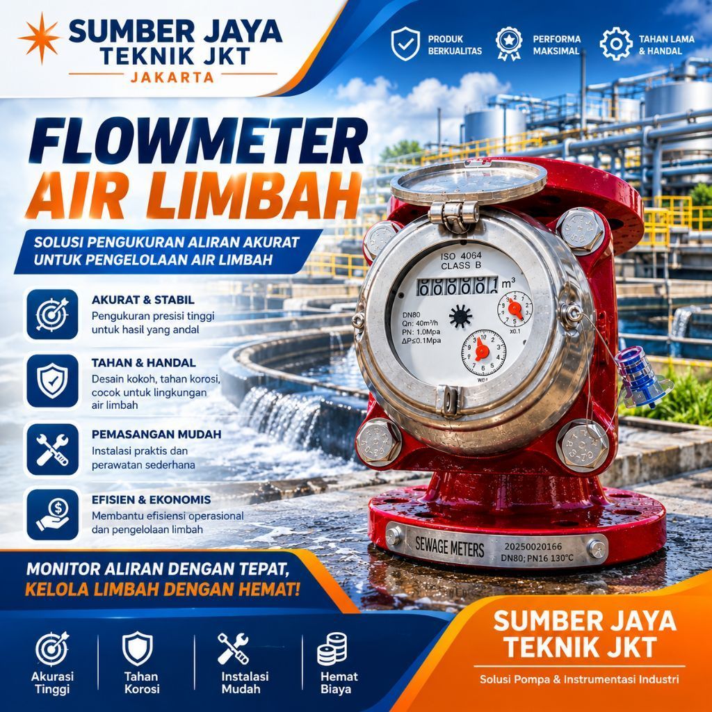 Flow Meter Air Limbah 2,5 inchi DN65 Water Meter Air Kotor 2 1/2" DN65