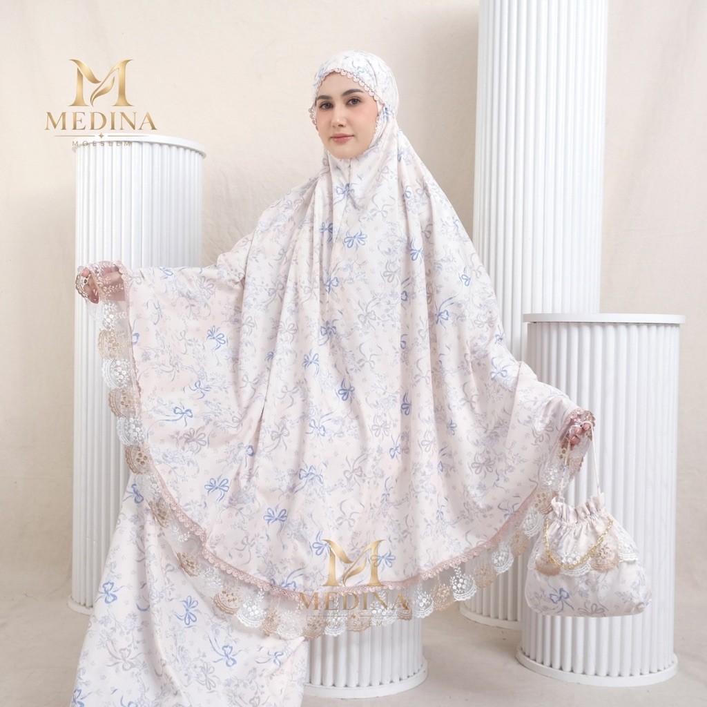 MEDINA-Mukena Dewasa Motif Choquette Pita 2 in 1 Fauziah Series