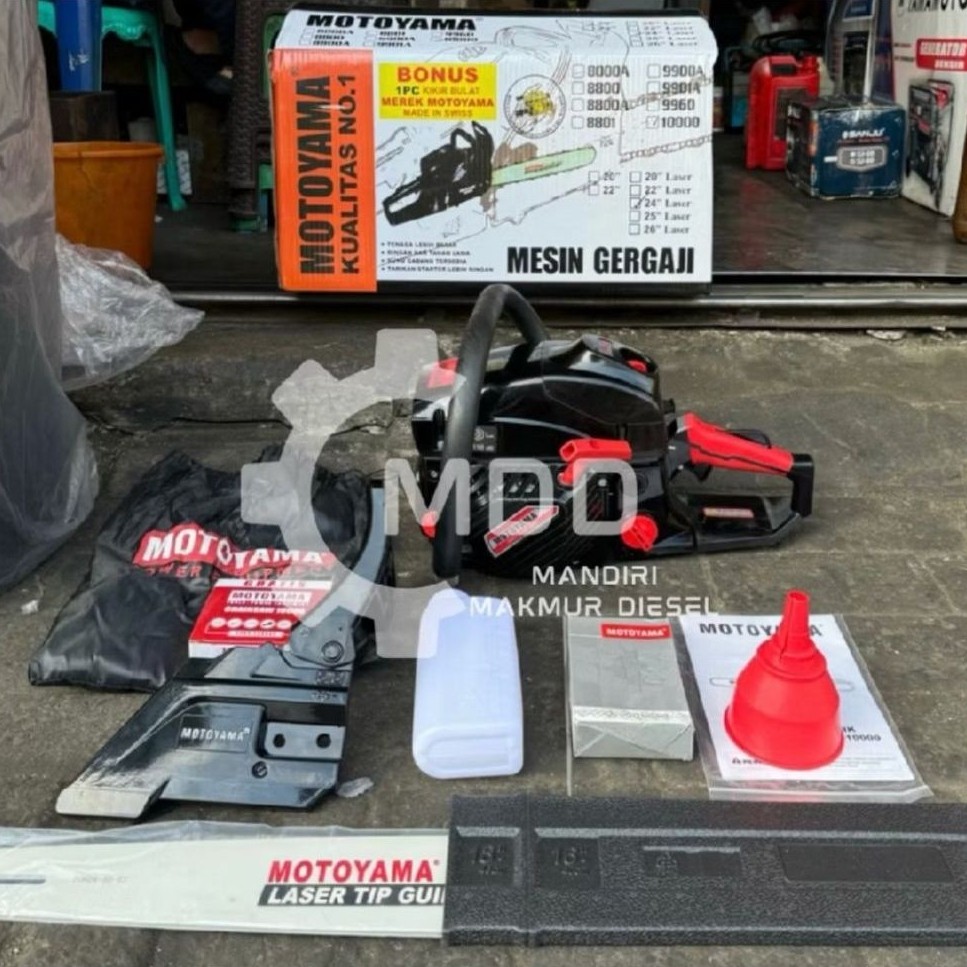 MOTOYAMA 10000 24” MESIN POTONG KAYU SENSO 24" MOTOYAMA CS 10000 BAR BAJA CHAINSAW