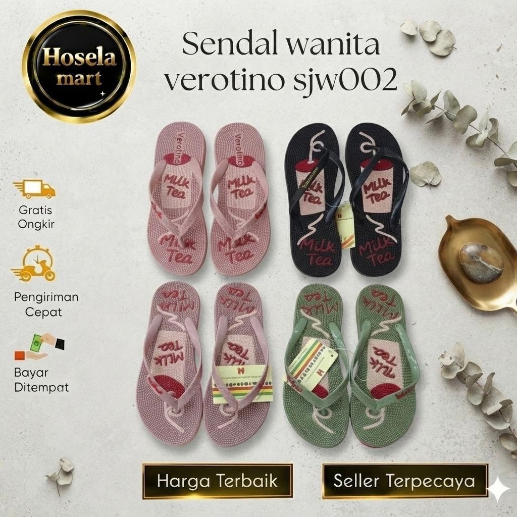 sjw002 - verotino 8350 sendal jepit wanita fashion karet premium l sandal wanita sendal jepit karet 