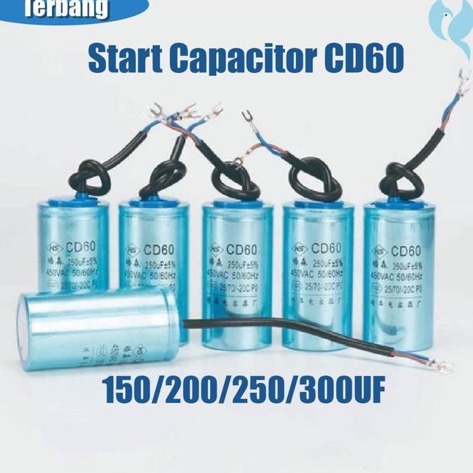 Cd60 Kapasitor Motor Starting 450v 150uf / 200uf /250uf / 300uf