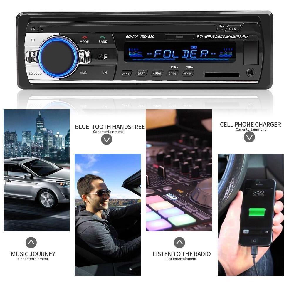 (Stok Siap)Tape Mobil Ori Singe Din Head Unit Tape Audio Radio Mobil Multifungsi Bluetooth USB MP3 F