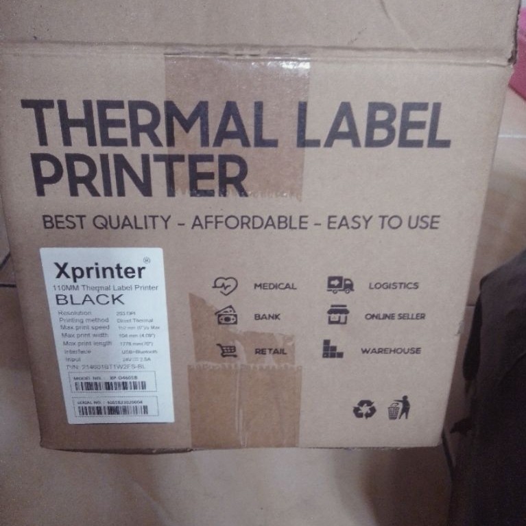 thermal label printer XP D4601B USB Bluetooth bekas mulus Normal
