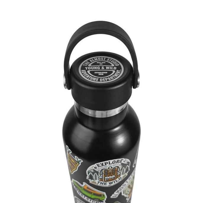 Almost Studio Nomad Black Thermos Cup Vacuum Insulated 750Ml - Botol Tumbler Stainless Steel Tahan P