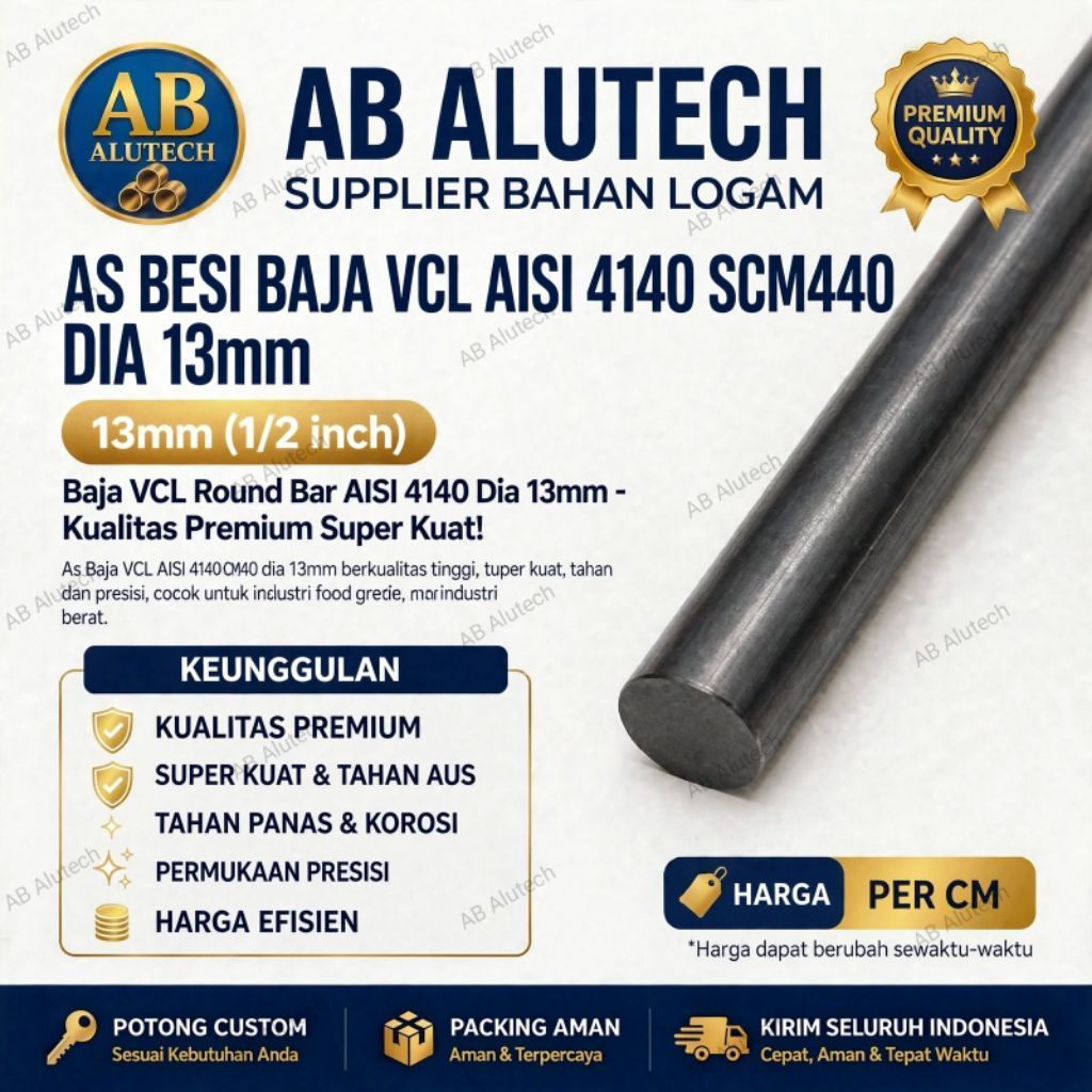 As Besi Baja VCL AISI 4140 SCM 440 dia. 13mm