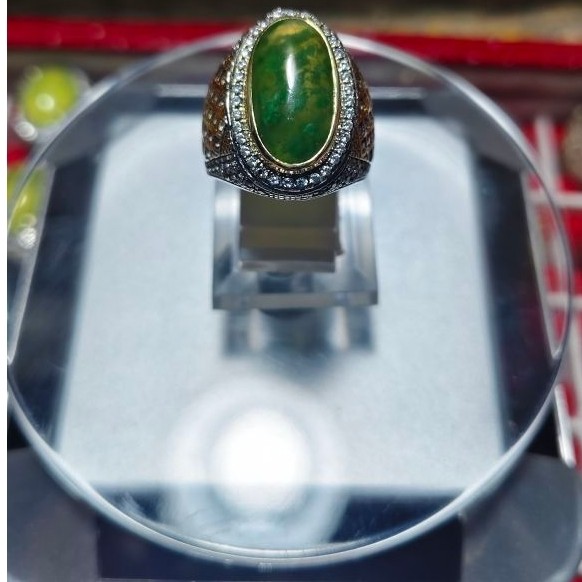 Batu Cincin Idocrase Lumut Totol Sayur (Harga Nego)