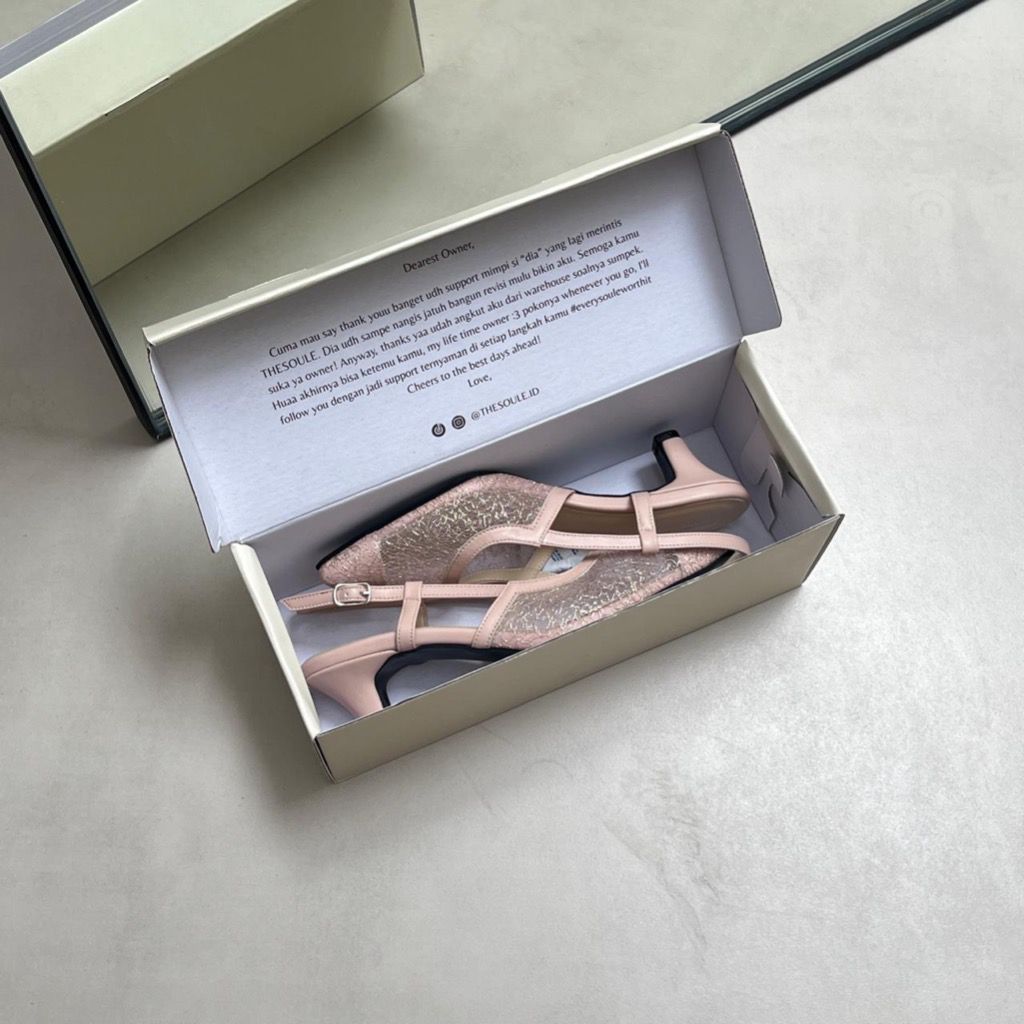 [NEW & PRELOVED] THESOULE Daphne Heels / Kitten Heels untuk Kondangan / Lamaran / Wisuda - Champagne