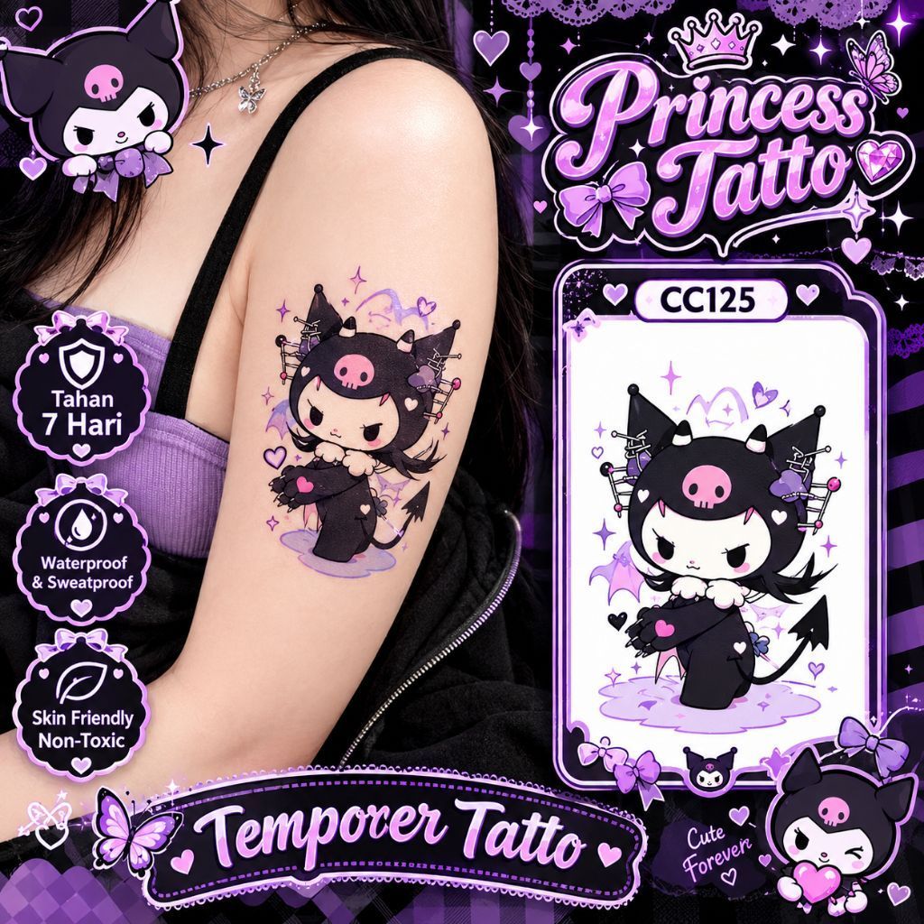 TATTO | sticker tatto temporer || tatto berwarna || tatto kuromi