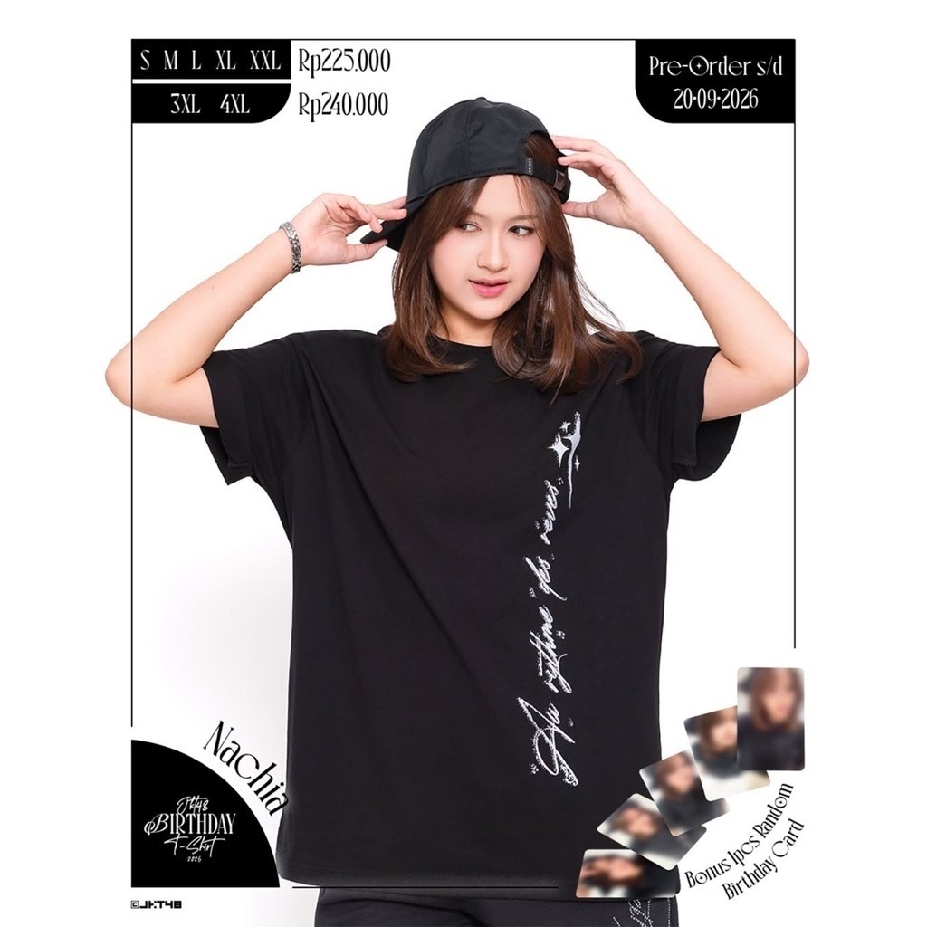 Tshirt JKT48 Birthday Nachia 2026 - Hitam