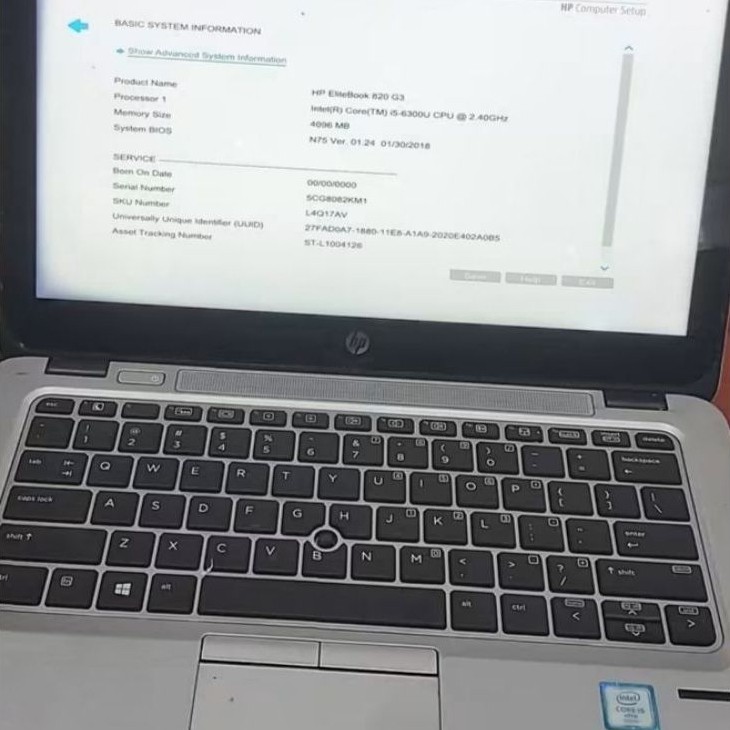 Mainboard HP elitbook 820 G3 i5 gen 6