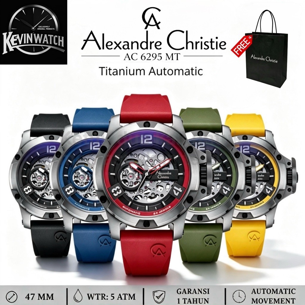 Jam Tangan Pria Alexandre Christie Automatic Titanium 6295 AC6295 (ORIGINAL)