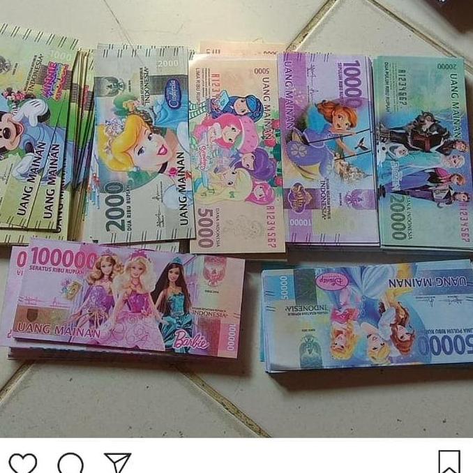 new mainan duit duitan atau uang uangan isi 1000 karakter motif