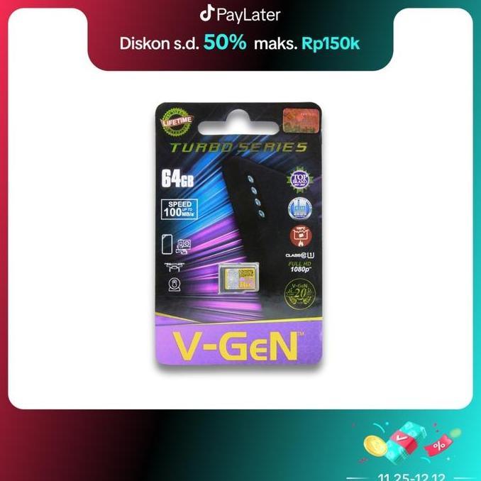 V-Gen MicroSD Turbo Series 64GB Class 10 - V-Gen Micro SD Original
