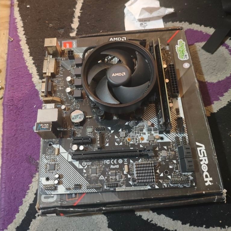 Paket ryzen 5 4500 mobo asrock a320m  ram  2x8 16gb dd4