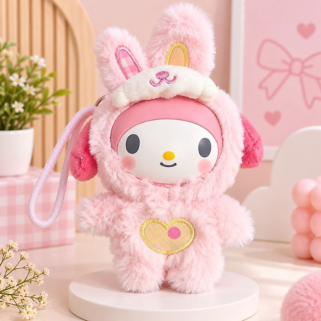 READY Sanrio My Melody Plush Bunny V3 Top Toy Bag Charm