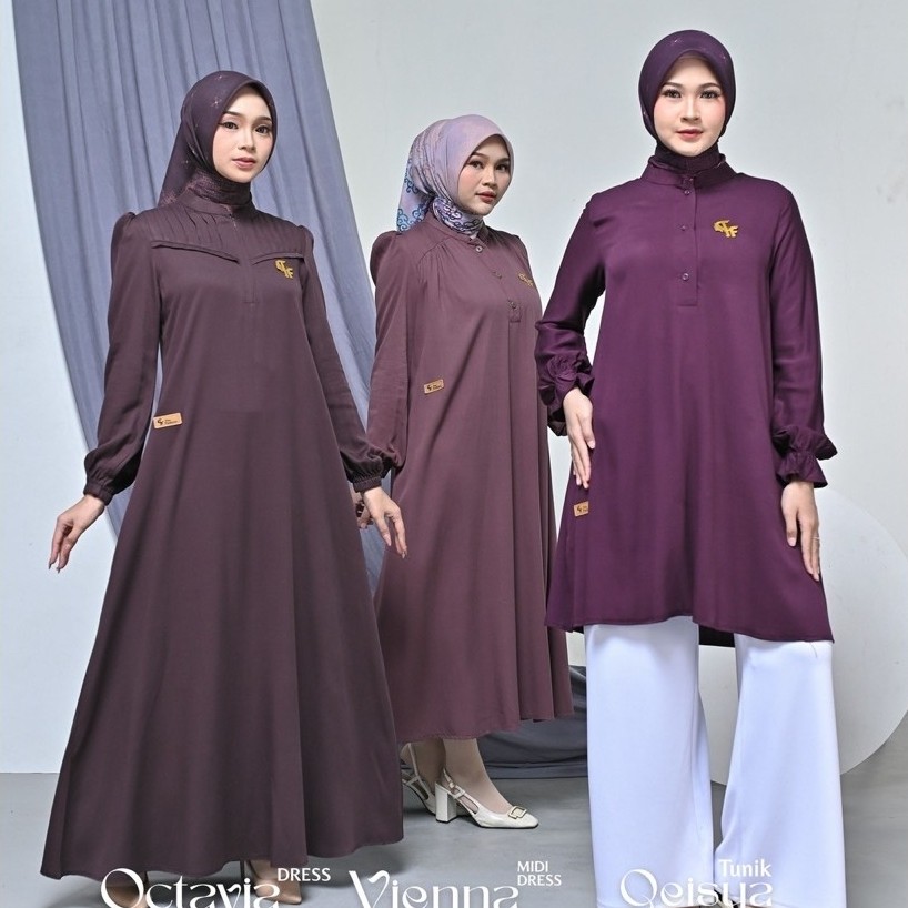 OCTAVIA DRESS, GAMIS RAYON TWIL, VIENNA MIDI DRESS & QEISYA TUNIK BY FEE FASHIONAMIS
