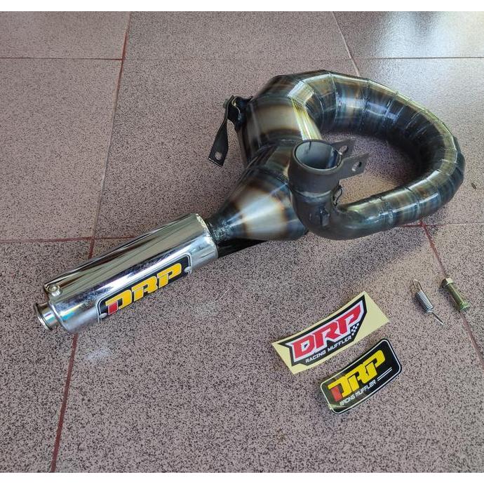 Knalpot Vespa Racing Kanan Pendek DRP Racing Muffler